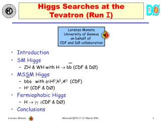Higgs Searches at the Tevatron (Run I )