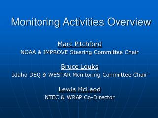 Monitoring Activities Overview