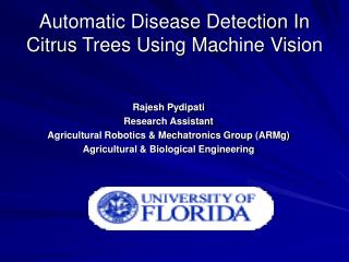 Automatic Disease Detection In Citrus Trees Using Machine Vision