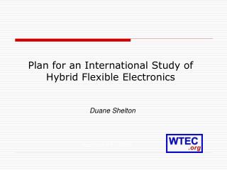 Plan for an International Study of Hybrid Flexible Electronics