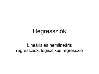 Regressziók