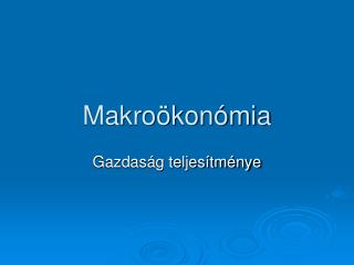 Makroökonómia