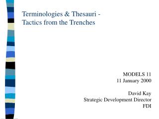 Terminologies &amp; Thesauri - Tactics from the Trenches