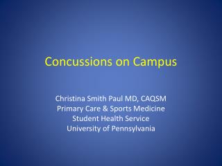 Concussions on Campus