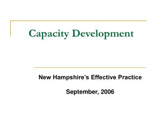 Capacity Development