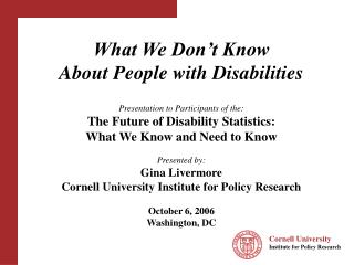 What We Don’t Know About People with Disabilities