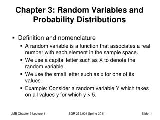 Chapter 3: Random Variables and Probability Distributions