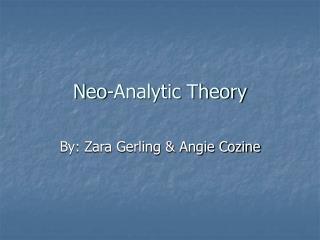 Neo-Analytic Theory