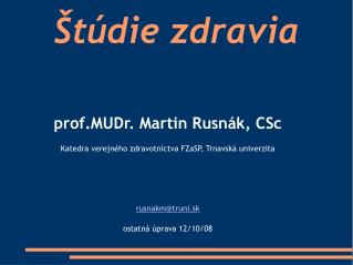 Štúdie zdravia