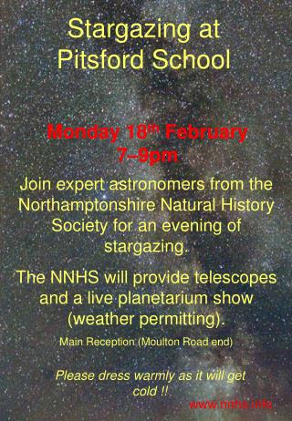 Stargazing at Pitsford School