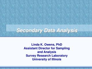 Secondary Data Analysis