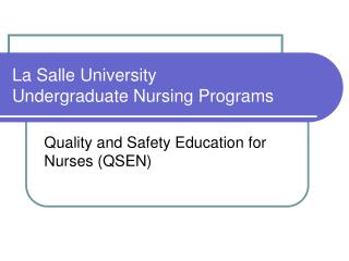 La Salle University Undergraduate Nursing Programs