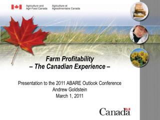 Presentation to the 2011 ABARE Outlook Conference Andrew Goldstein March 1, 2011