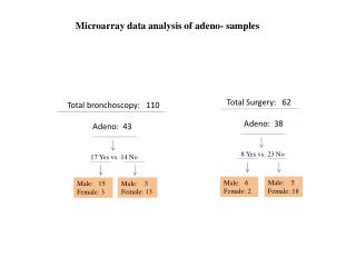 Total bronchoscopy: 110 	Adeno: 43