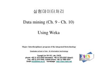 실험데이터처리 Data mining (Ch. 9 - Ch. 10) Using Weka