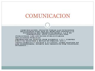 COMUNICACION