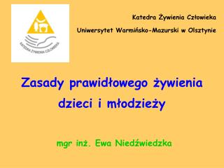 Zasady prawidłowego żywienia dzieci i młodzieży