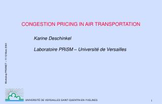 CONGESTION PRICING IN AIR TRANSPORTATION