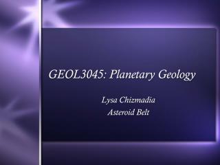 GEOL3045: Planetary Geology