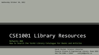 CSE1001 Library Resources