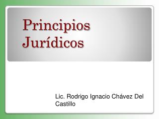 Principios Jurídicos