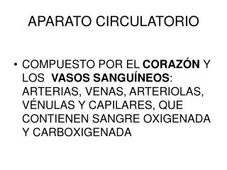 APARATO CIRCULATORIO