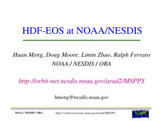 HDF-EOS at NOAA/NESDIS