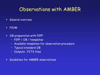 Observations with AMBER