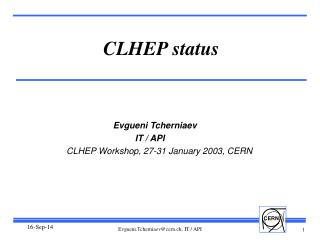 CLHEP status