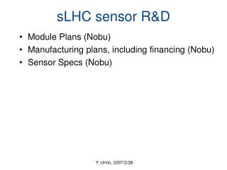 sLHC sensor R&amp;D