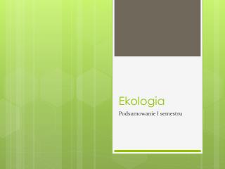 Ekologia