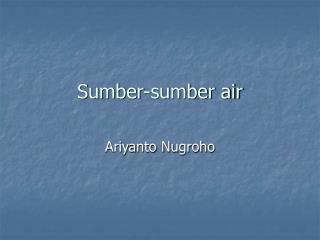 Sumber-sumber air