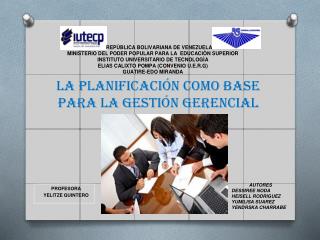 La planificación como base para la gestión gerencial