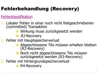 Fehlerbehandlung (Recovery)