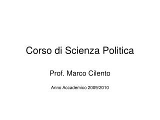 Corso di Scienza Politica