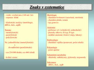 Znaky v systematice