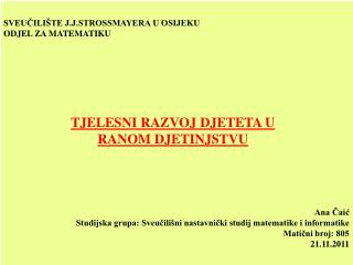 SVEUČILIŠTE J.J.STROSSMAYERA U OSIJEKU ODJEL ZA MATEMATIKU