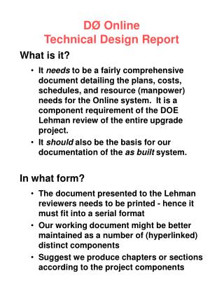 DØ Online Technical Design Report