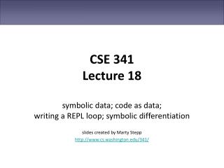 CSE 341 Lecture 18