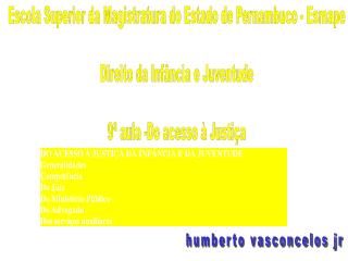 Escola Superior da Magistratura do Estado de Pernambuco - Esmape Direito da Infância e Juventude