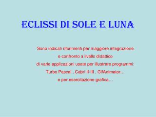 Eclissi di sole e luna