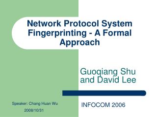 Network Protocol System Fingerprinting - A Formal Approach