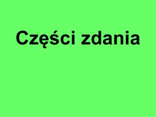 Części zdania