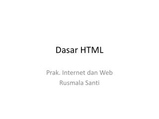 Dasar HTML