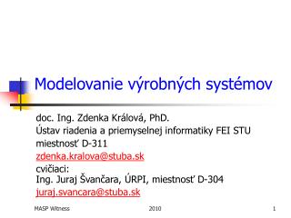 Modelovanie výrobných systémov