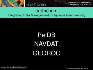 earthchem Integrating Data Management for Igneous Geochemistry