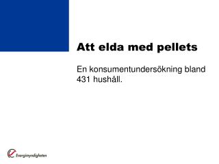 Att elda med pellets