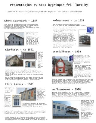 Presentasjon av seks bygningar frå Florø by