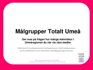 Målgrupper Totalt Umeå