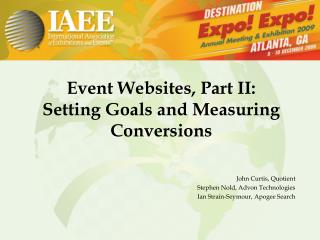 Event Websites, Part II: Setting Goals and Measuring Conversions